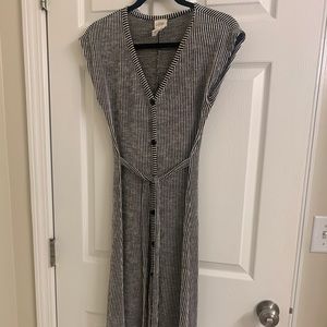 Maxi dress black & white stripes